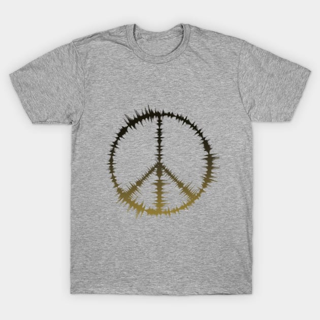 Peace Sign | Sound Wave Equalizer Yellow T-Shirt by AudioWear